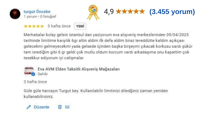 Çok mutlu oldum borcum vardı arkadaşıma onu kapattım!